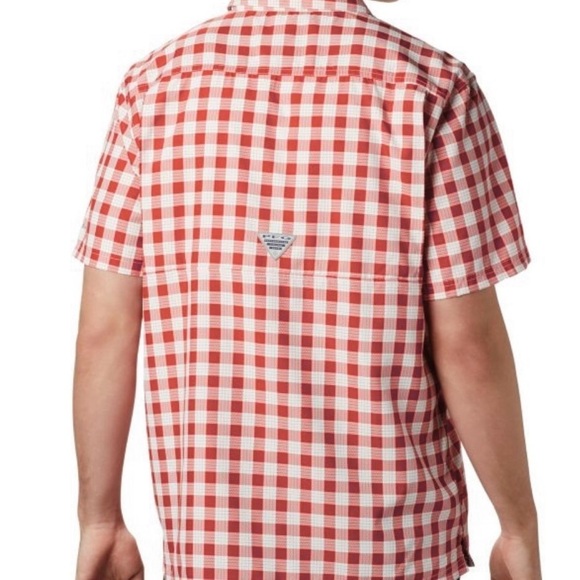 Columbia Mens PFG Red Gingham Mens SPF Shirt - Picture 2 of 8